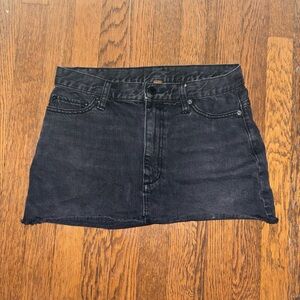 Free People Black Jean Skirt